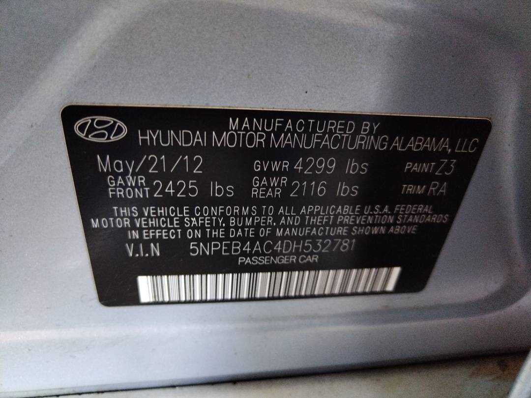 2013 HYUNDAI SONATA — 145148 Miles — Lot 68418703 - Marhaba Auctions Used Cars - Image 5
