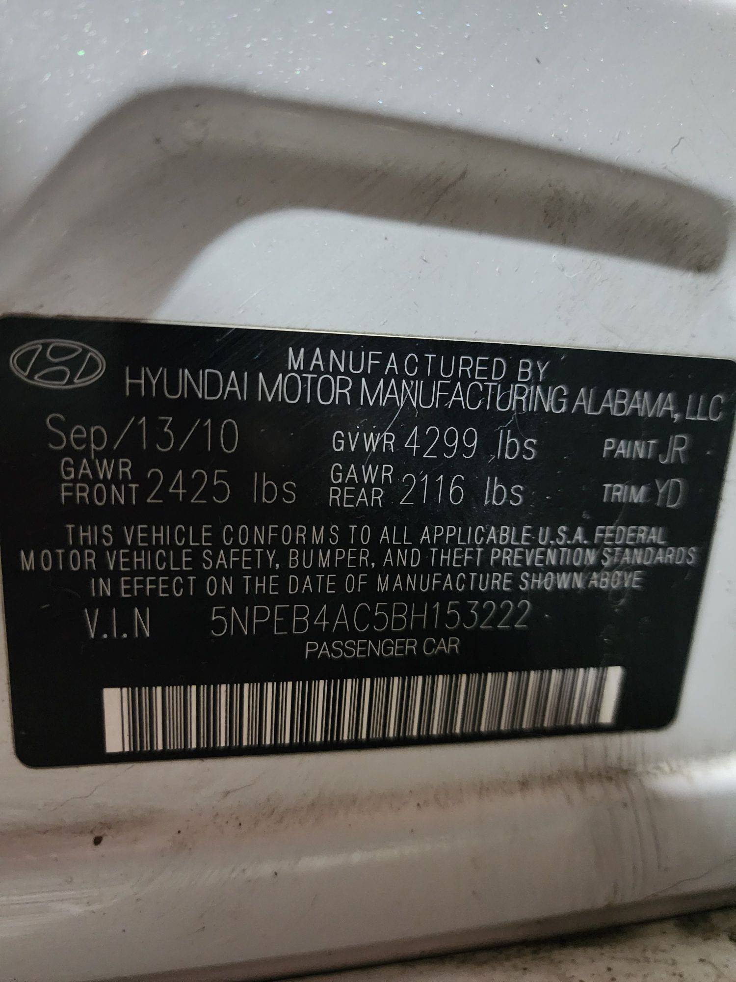 2011 HYUNDAI SONATA — 153010 Miles — Lot 89336485 — Al Quoz - Marhaba Auctions Used Cars - Image 10