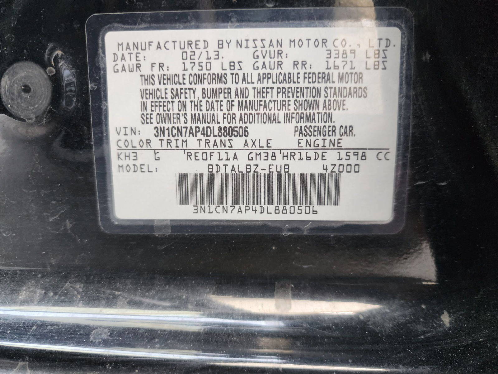 2013 NISSAN VERSA — 218719 Miles — Lot 880506 — Souq - Marhaba Auctions Used Cars - Image 9