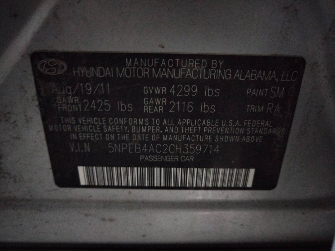 2012 HYUNDAI SONATA — 182843 Miles — Lot 64618693 - Marhaba Auctions Used Cars - Image 7