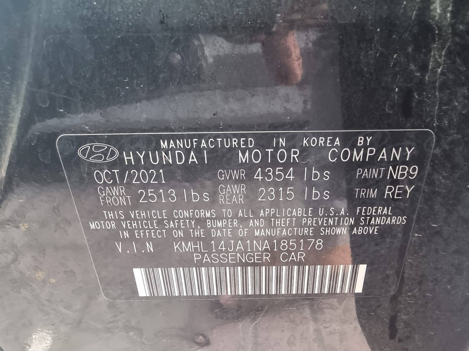 2022 HYUNDAI SONATA — 39559 Miles — Lot 85178 — Ind. 12 - Marhaba Auctions Used Cars - Image 9