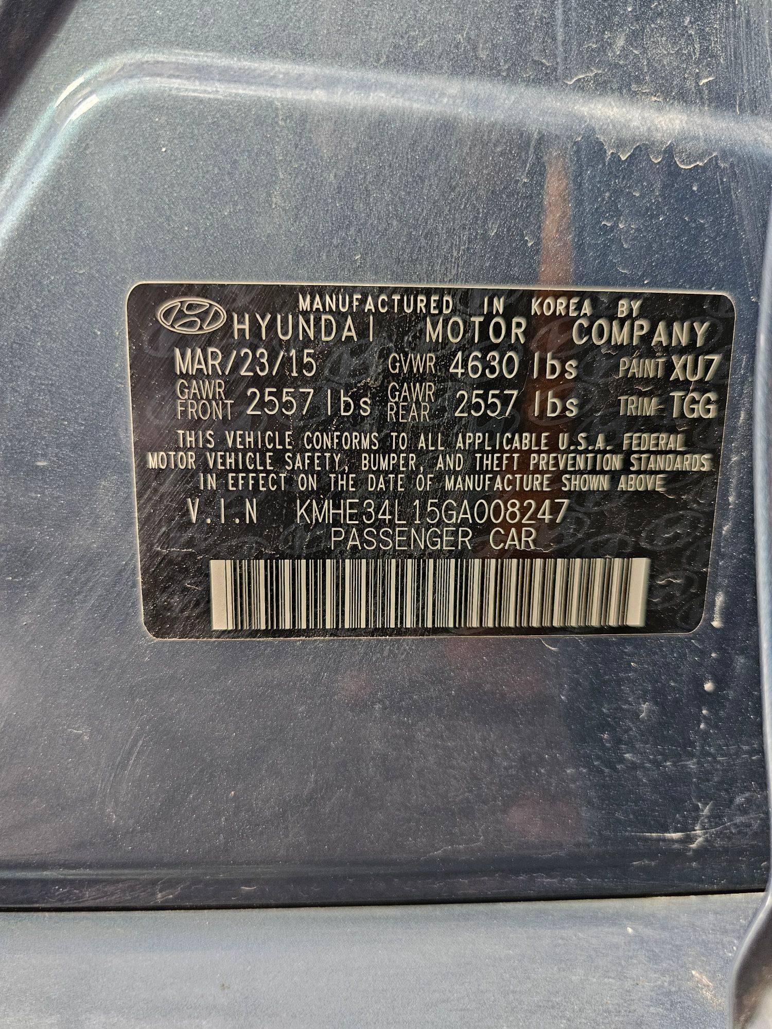 2016 HYUNDAI SONATA — 125760 Miles — Lot 5GA008247 — Souq - Marhaba Auctions Used Cars - Image 10