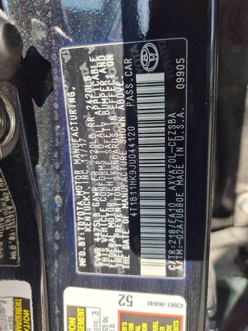 TOYOTA CAMRY 2018 - Marhaba Auction Used Cars - Image 9