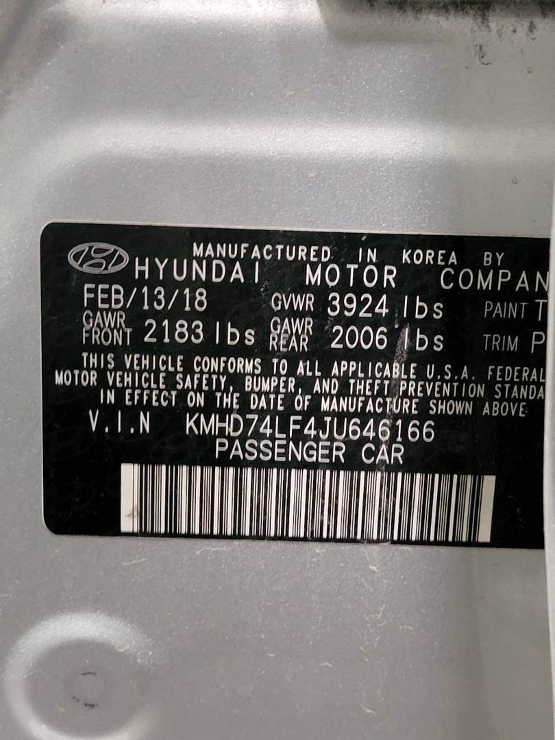 2018 HYUNDAI ELANTRA — 118337 Miles — Lot U646166 — Main - Marhaba Auctions Used Cars - Image 9
