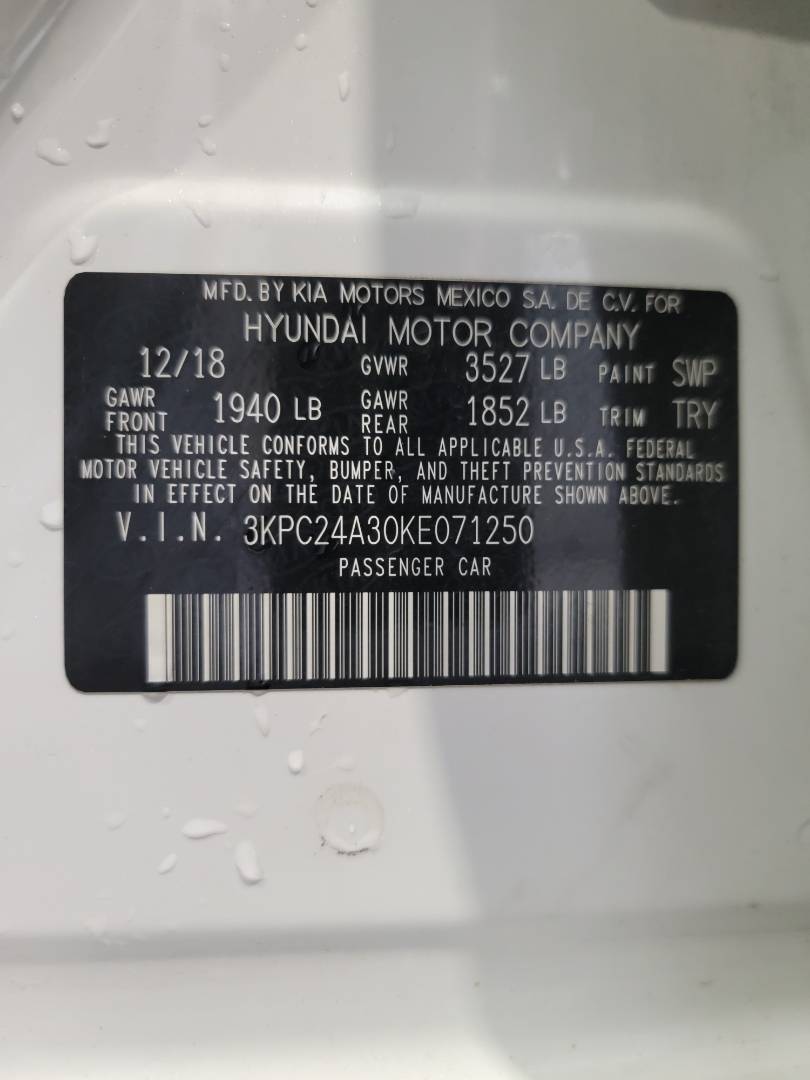 2019 HYUNDAI ACCENT — 120973 Miles — Lot E071250 - Marhaba Auctions Used Cars - Image 10