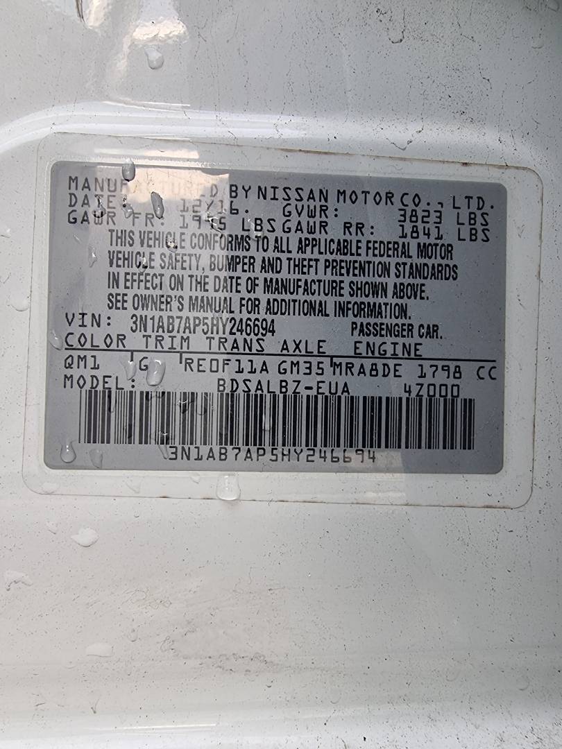 2017 NISSAN SENTRA — 108656 Miles — Lot 125478 — Main - Marhaba Auctions Used Cars - Image 9