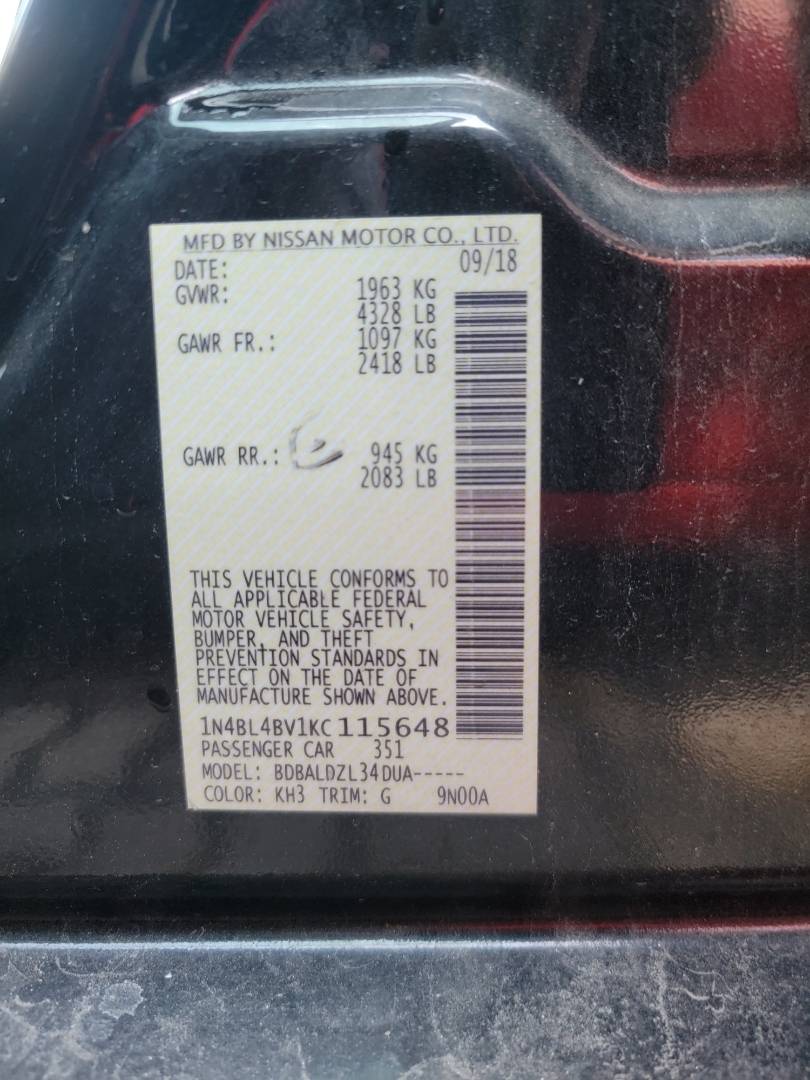 2019 NISSAN ALTIMA — 155969 Miles — Lot 1216945 — Souq - Marhaba Auctions Used Cars - Image 10