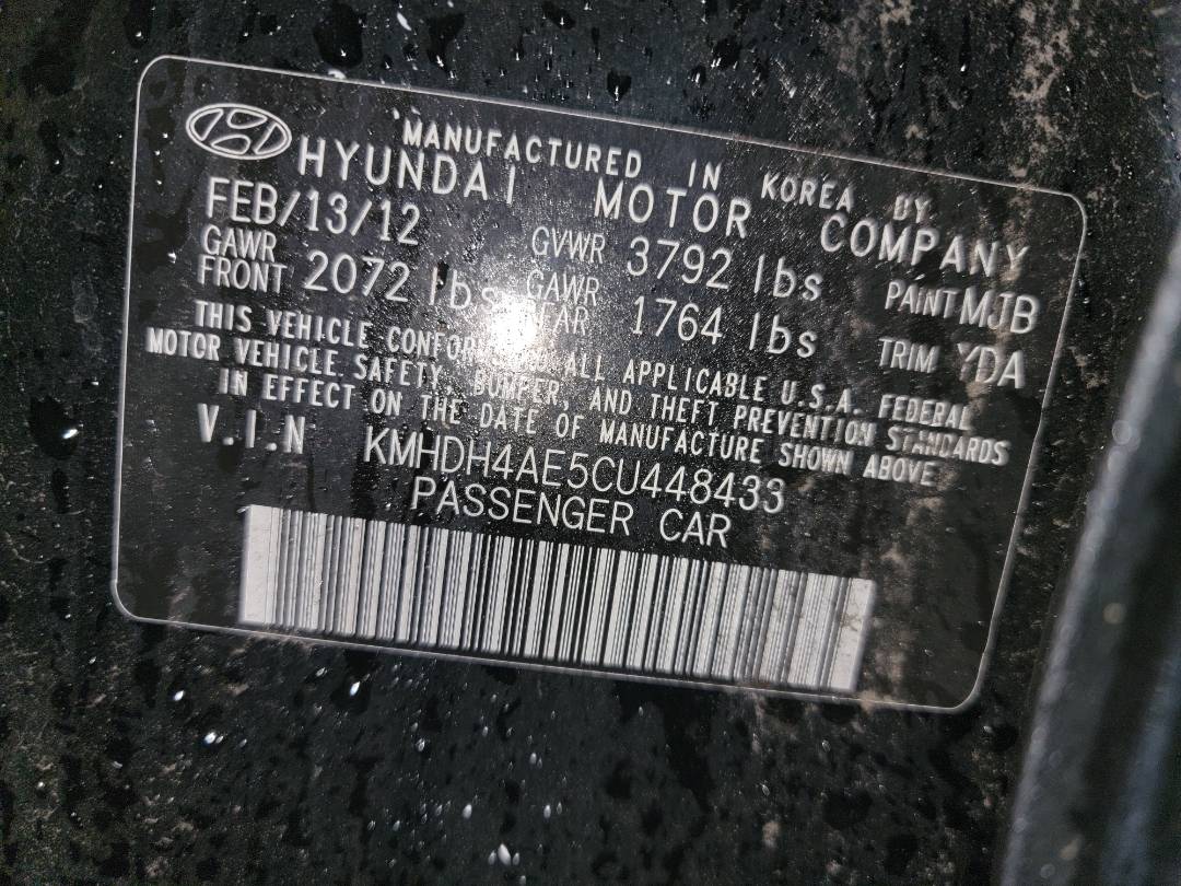 2012 HYUNDAI ELANTRA — 96733 Miles — Lot 38174971 - Marhaba Auctions Used Cars - Image 9