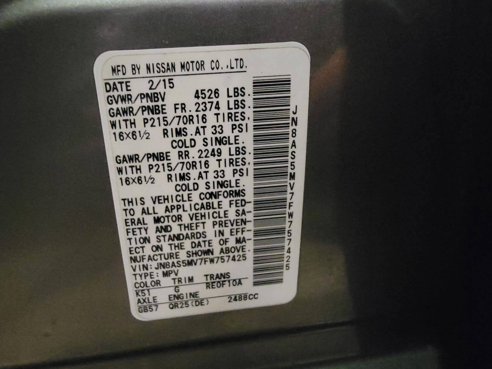 NISSAN ROGUE 2015 - Marhaba Auction Used Cars - Image 10