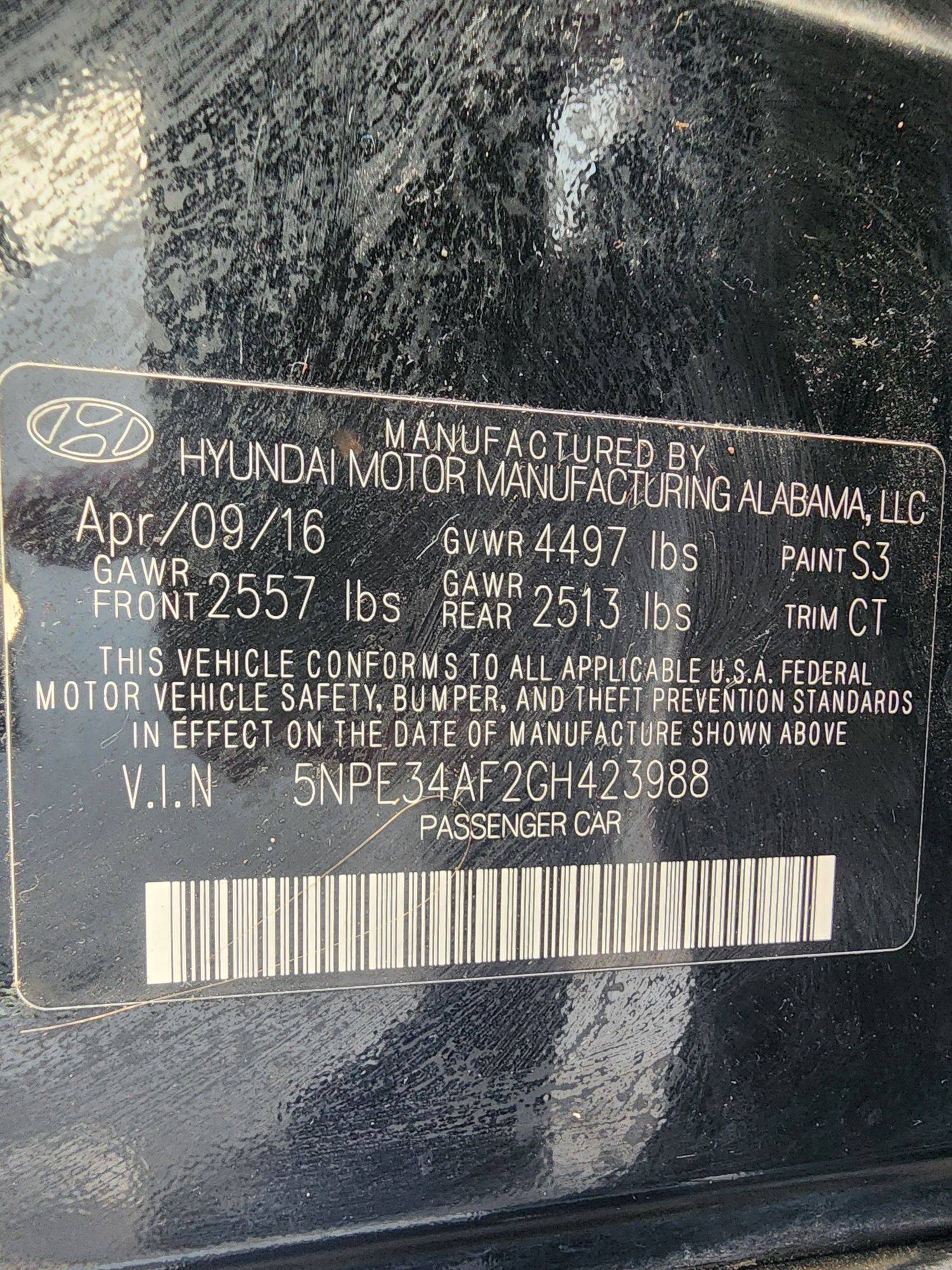 2016 HYUNDAI SONATA — 225535 Miles — Lot 41521105 — Al Quoz - Marhaba Auctions Used Cars - Image 12