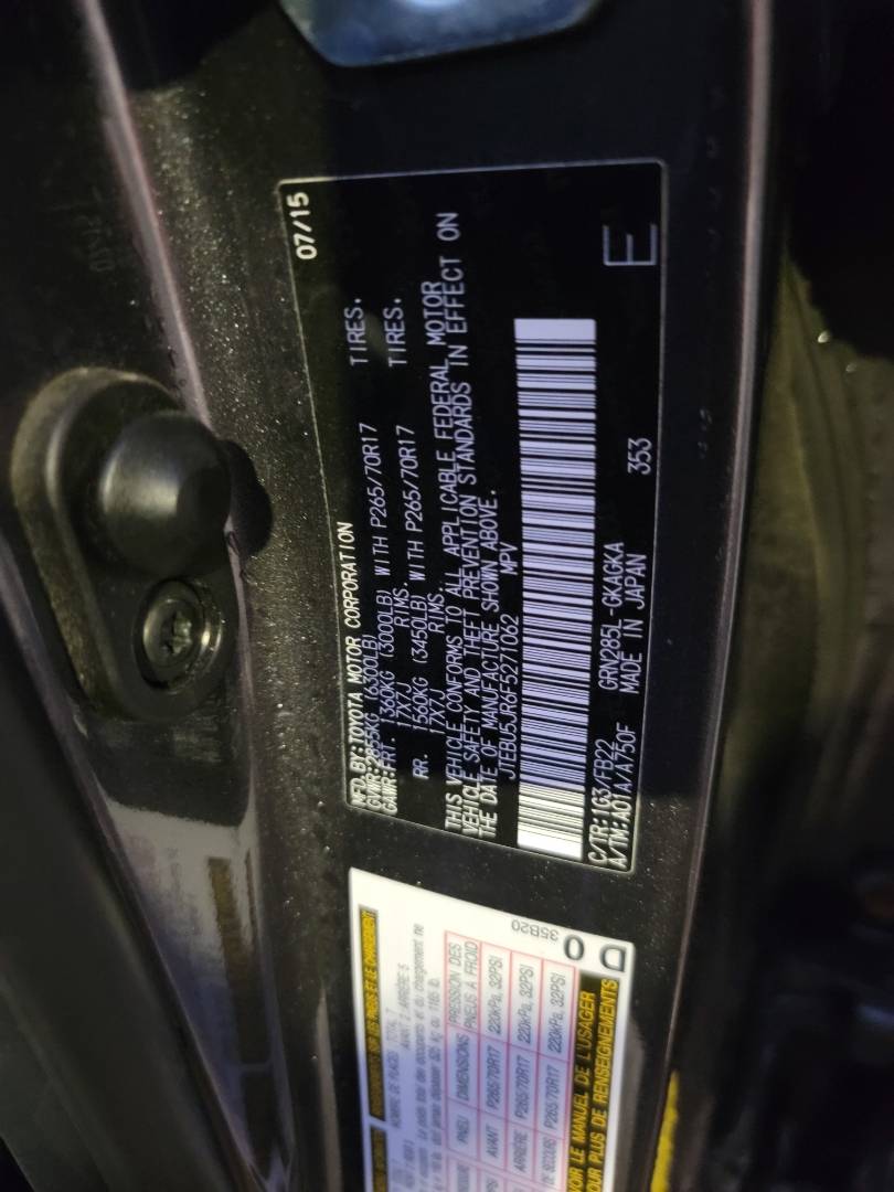 2015 TOYOTA 4RUNNER — 101492 Miles — Lot 5271062 - Marhaba Auctions Used Cars - Image 8