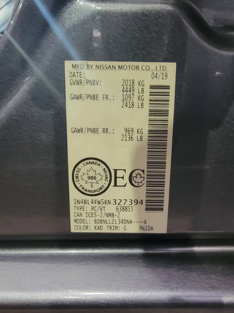 2019 NISSAN ALTIMA — 87880 Miles — Lot 5KN327394 — Main - Marhaba Auctions Used Cars - Image 11