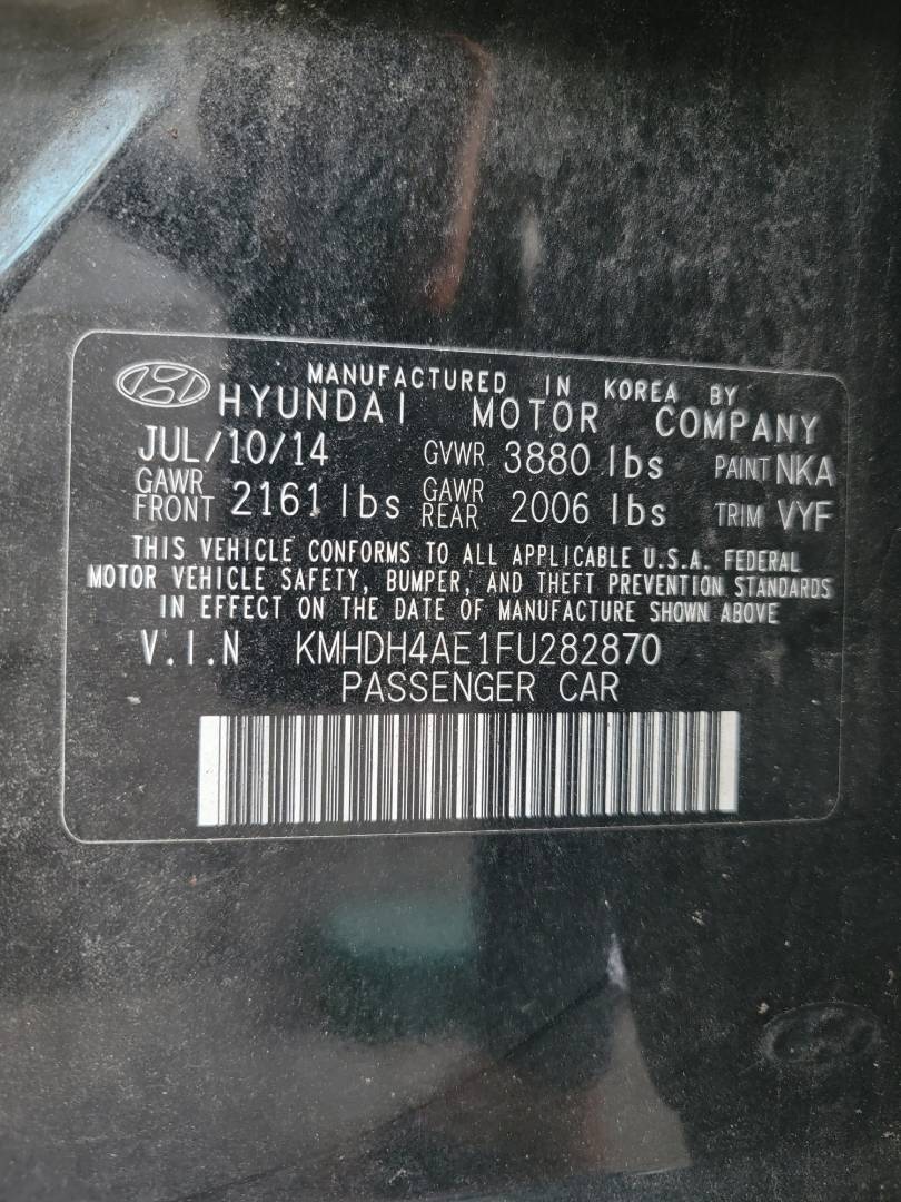 2015 HYUNDAI ELANTRA — 171720 Miles — Lot 82870 - Marhaba Auctions Used Cars - Image 10