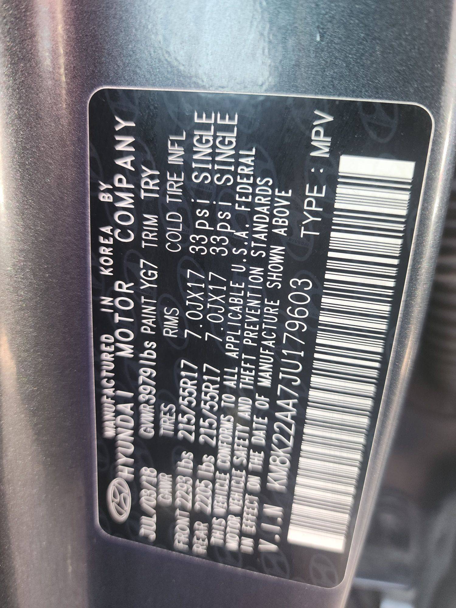 2018 HYUNDAI KONA — 116800 Miles — Lot 70413283 - Marhaba Auctions Used Cars - Image 3
