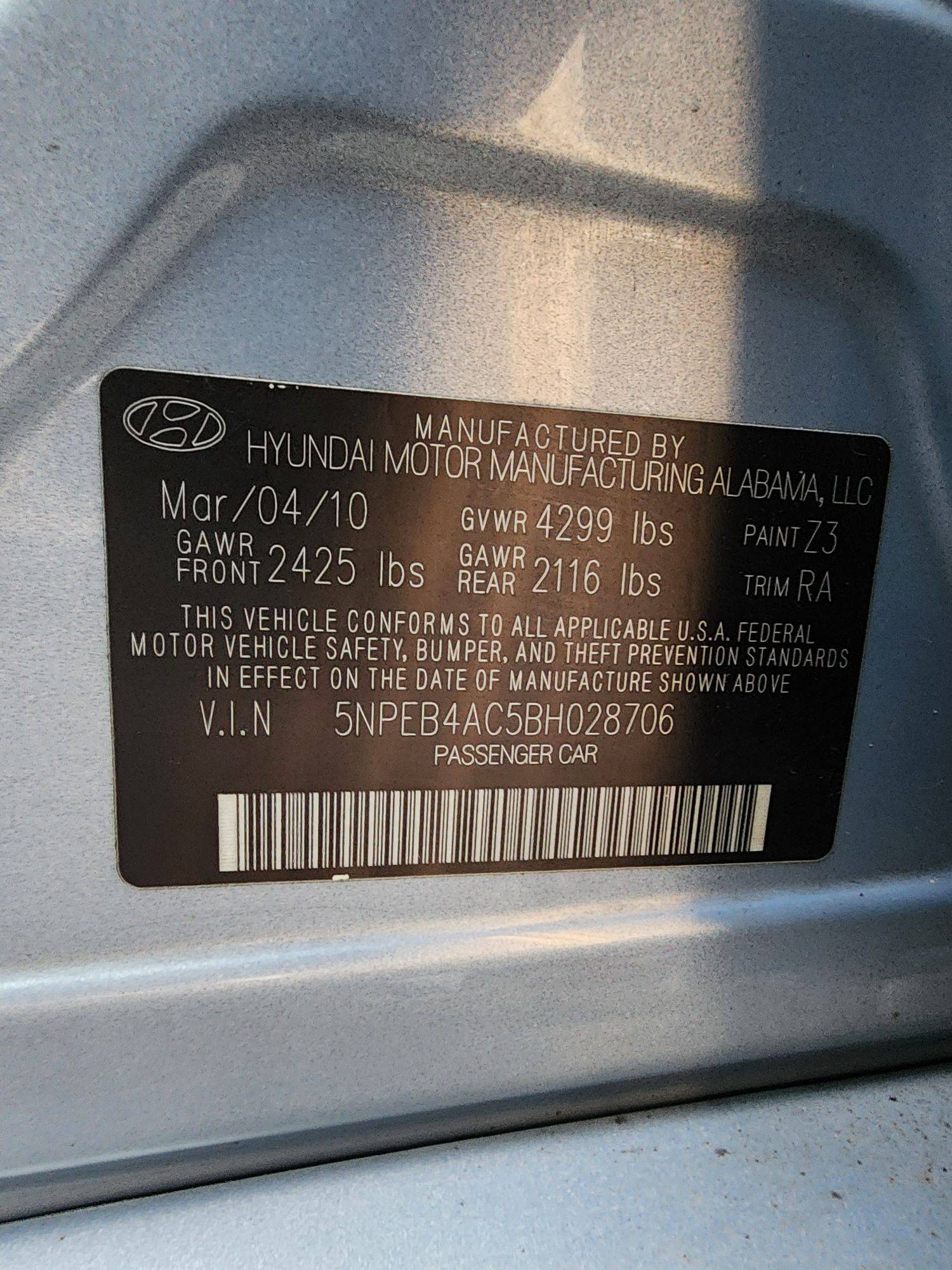 2011 HYUNDAI SONATA — 166676 Miles — Lot 38837591 — Souq - Marhaba Auctions Used Cars - Image 10