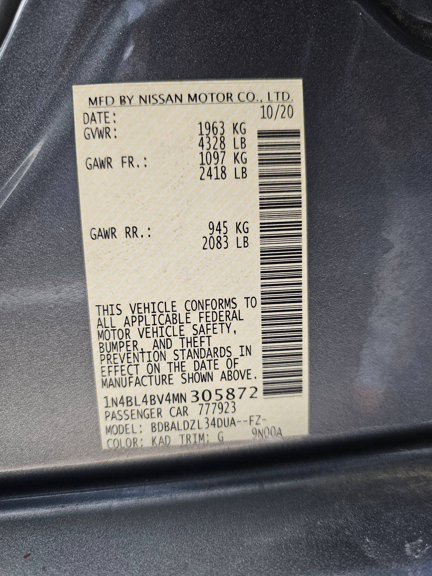 NISSAN ALTIMA 2021 - Marhaba Auction Used Cars - Image 9