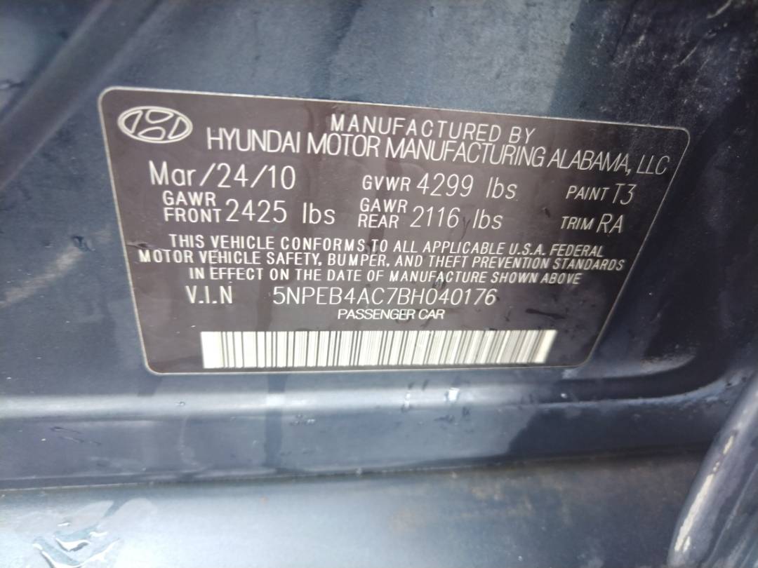2011 HYUNDAI SONATA — 125141 Miles — Lot 37601608 - Marhaba Auctions Used Cars - Image 11