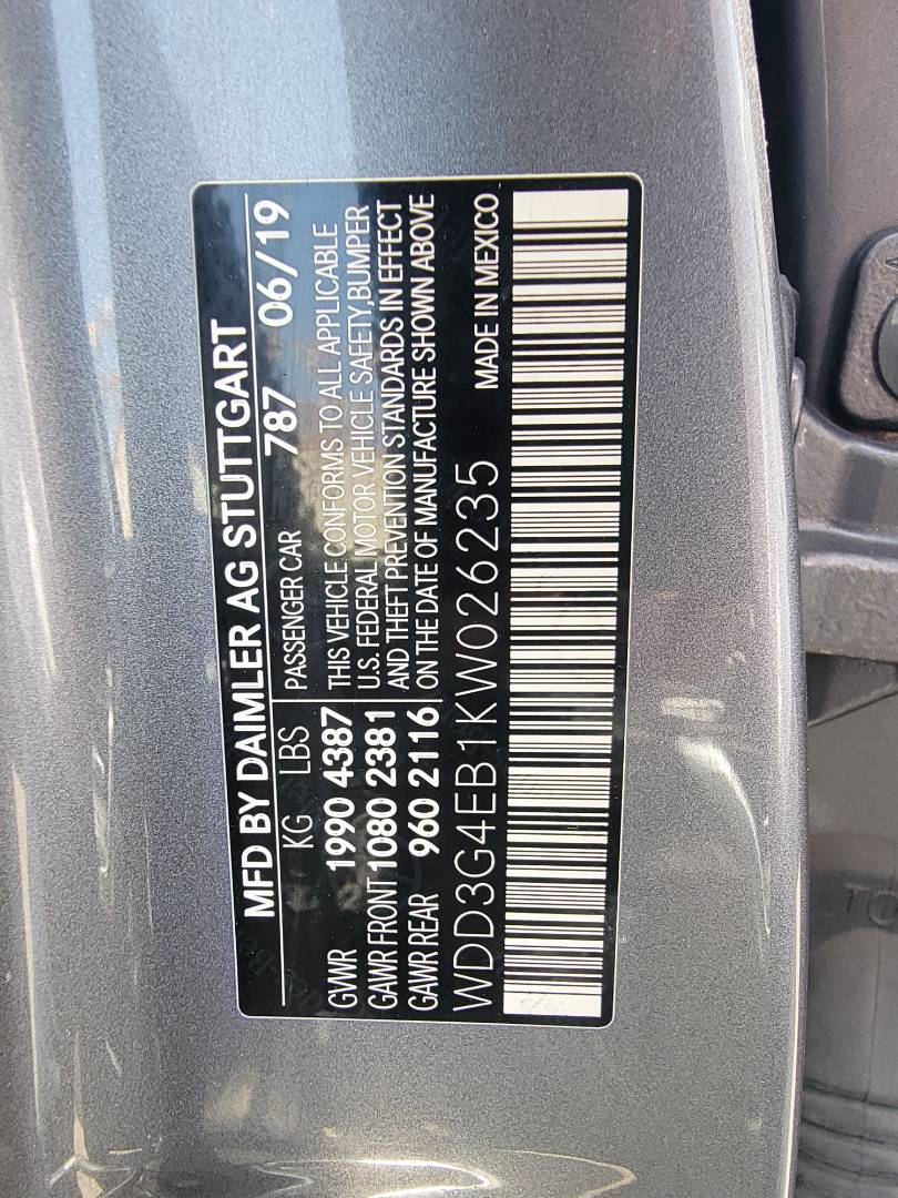2019 MERCEDES BENZ A220 — 86346 Miles — Lot EB1KW026235 — Main - Marhaba Auctions Used Cars - Image 10