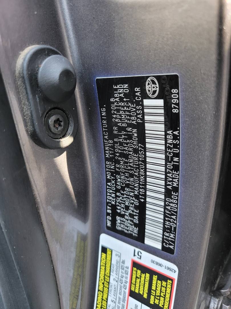 TOYOTA CAMRY 2019 - Marhaba Auction Used Cars - Image 9