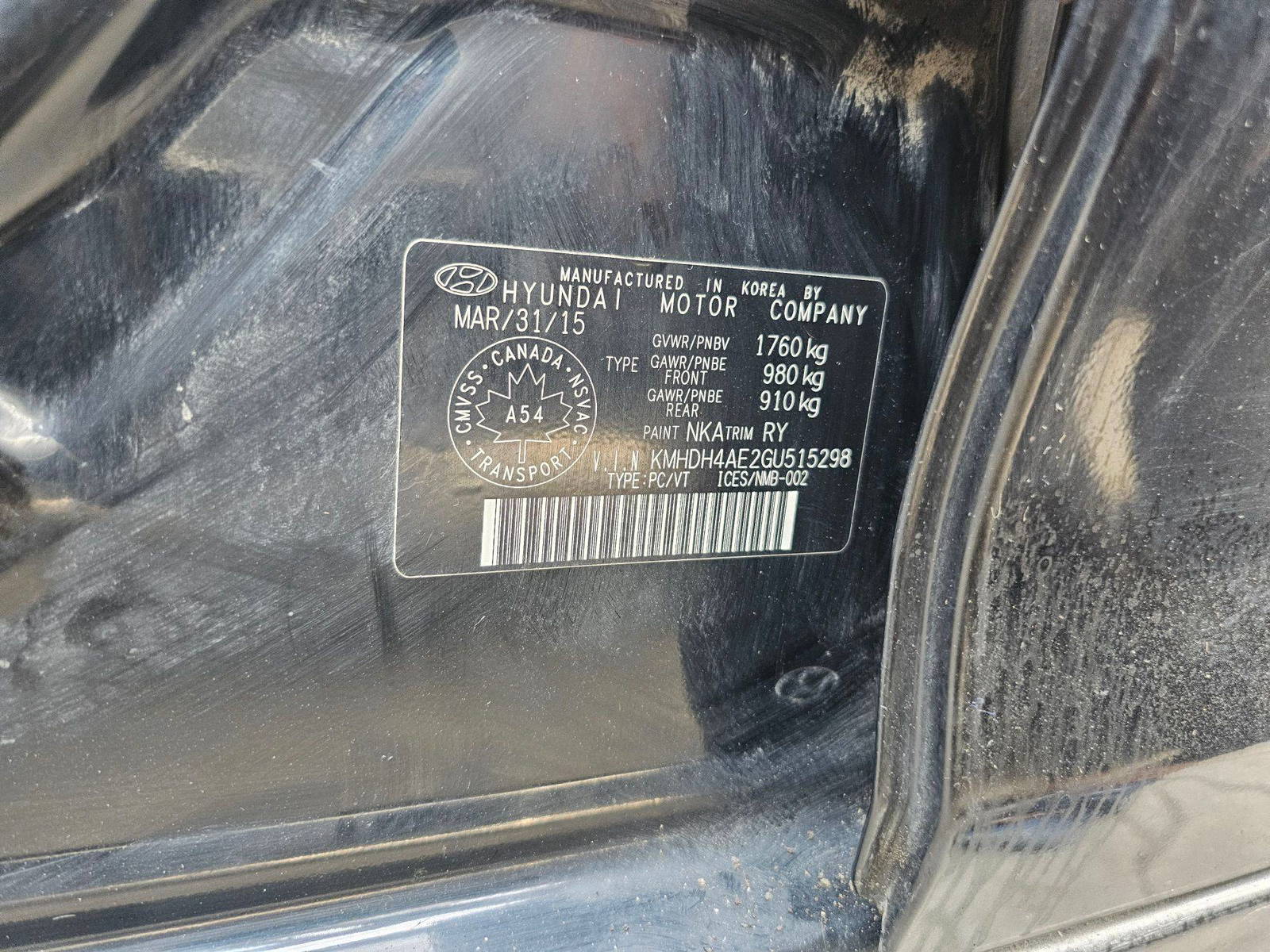HYUNDAI ELANTRA 2016 - Marhaba Auction Used Cars - Image 10