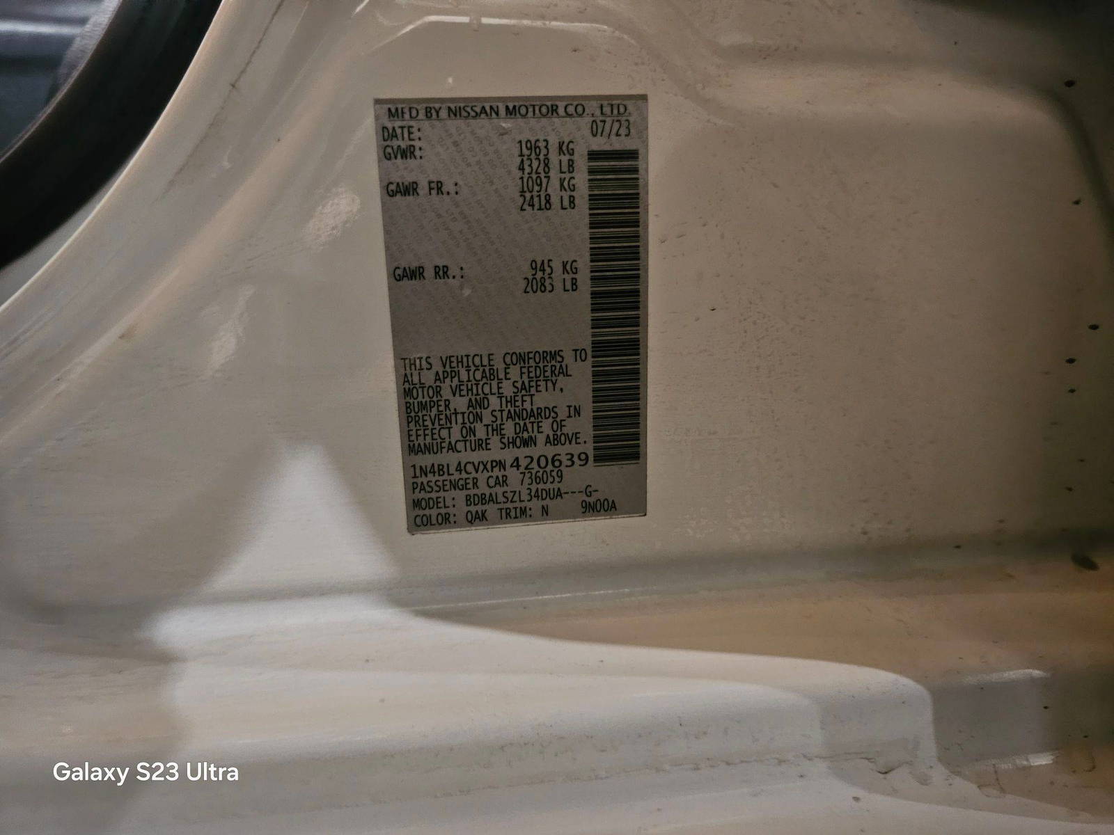 NISSAN ALTIMA 2023 - Marhaba Auction Used Cars - Image 9