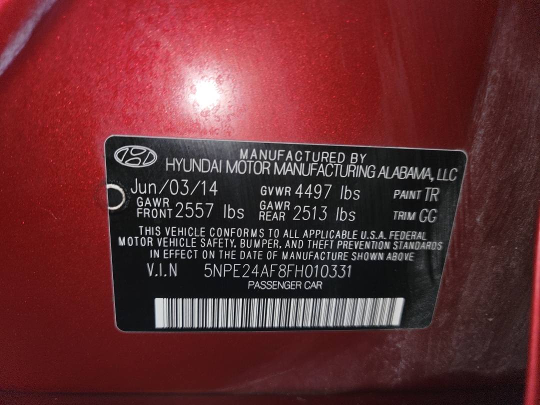 2015 HYUNDAI SONATA — 141435 Miles — Lot 71609473 - Marhaba Auctions Used Cars - Image 8
