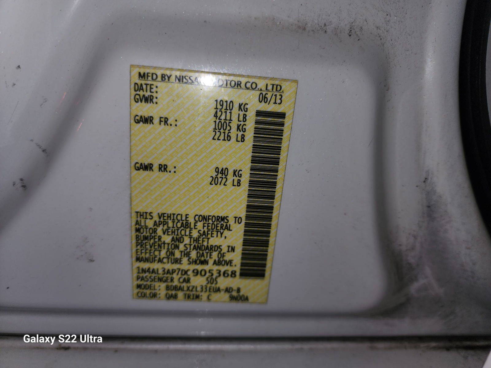 2013 NISSAN ALTIMA — 161605 Miles — Lot 42395364 - Marhaba Auctions Used Cars - Image 10