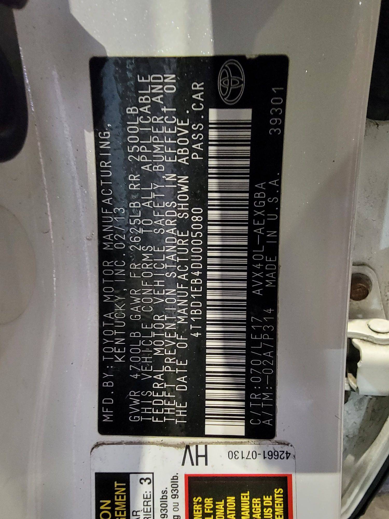 TOYOTA AVALON 2013 - Marhaba Auction Used Cars - Image 11