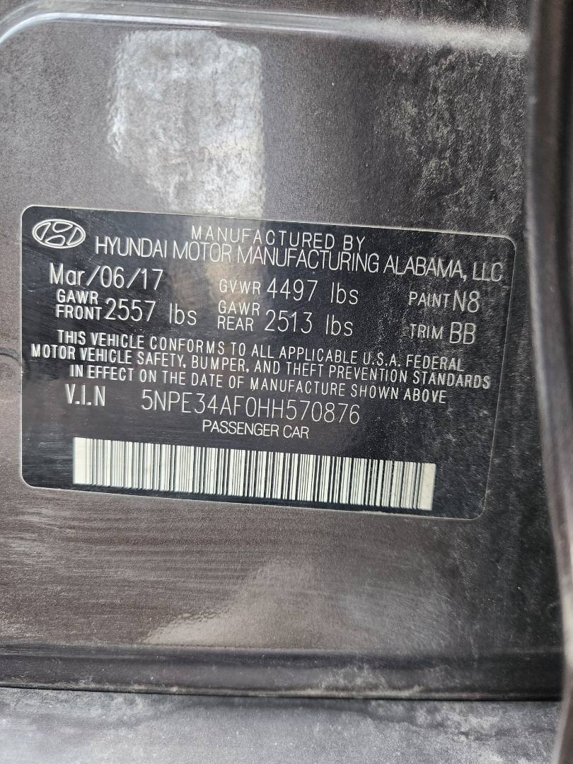 2017 HYUNDAI SONATA — 72109 Miles — Lot 68297413 — Souq - Marhaba Auctions Used Cars - Image 4