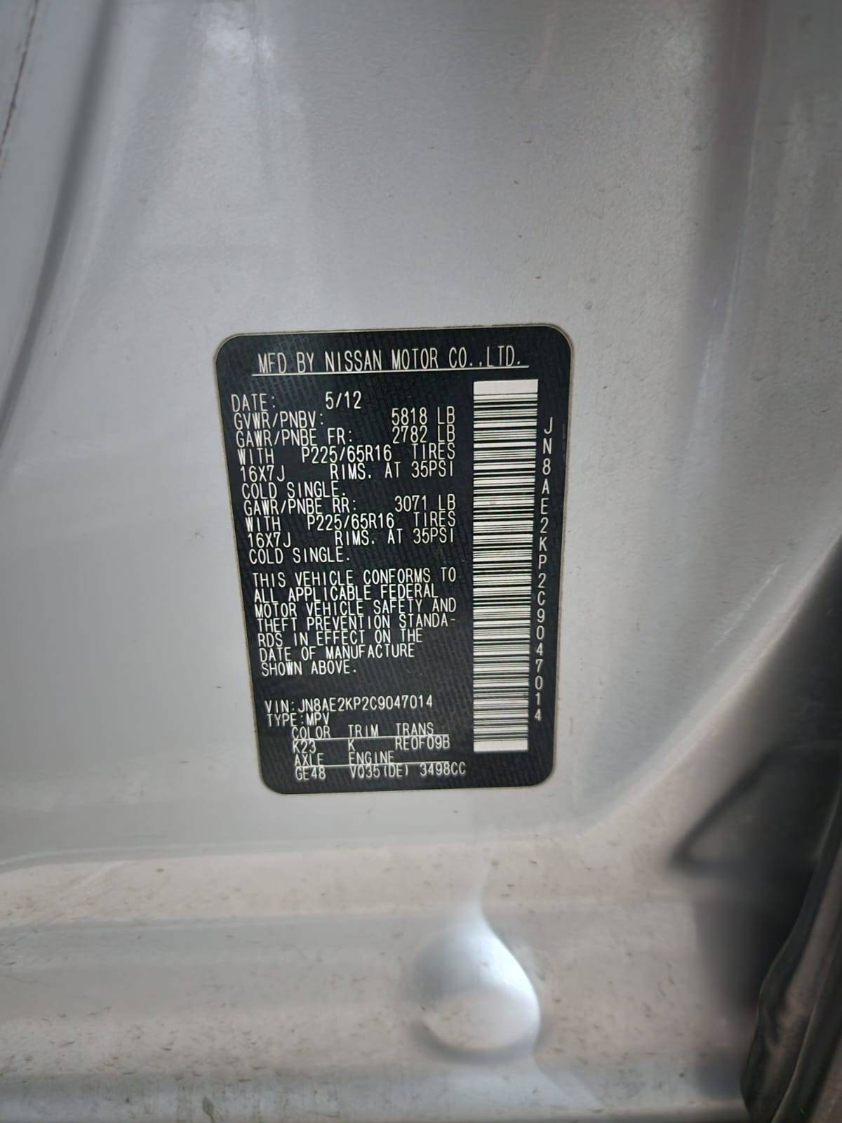 NISSAN QUEST 2012 - Marhaba Auction Used Cars - Image 7