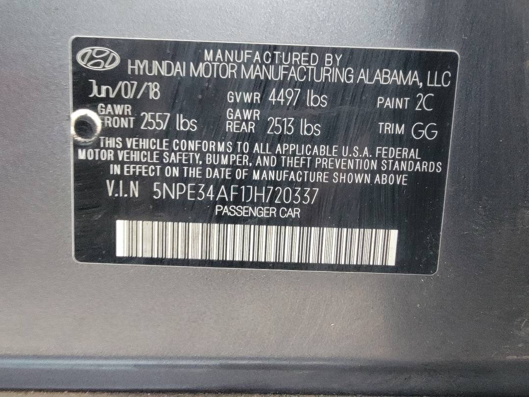 2018 HYUNDAI SONATA — 205558 Miles — Lot H720337 — Main - Marhaba Auctions Used Cars - Image 10