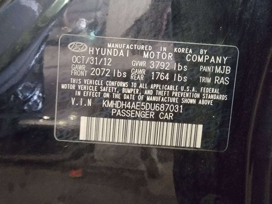2013 HYUNDAI ELANTRA — 103349 Miles — Lot 687031 — Main - Marhaba Auctions Used Cars - Image 10
