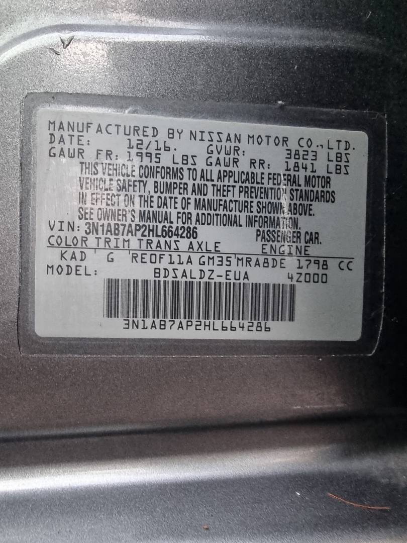 2017 NISSAN SENTRA — 118555 Miles — Lot 125478 — Ind. 12 - Marhaba Auctions Used Cars - Image 9