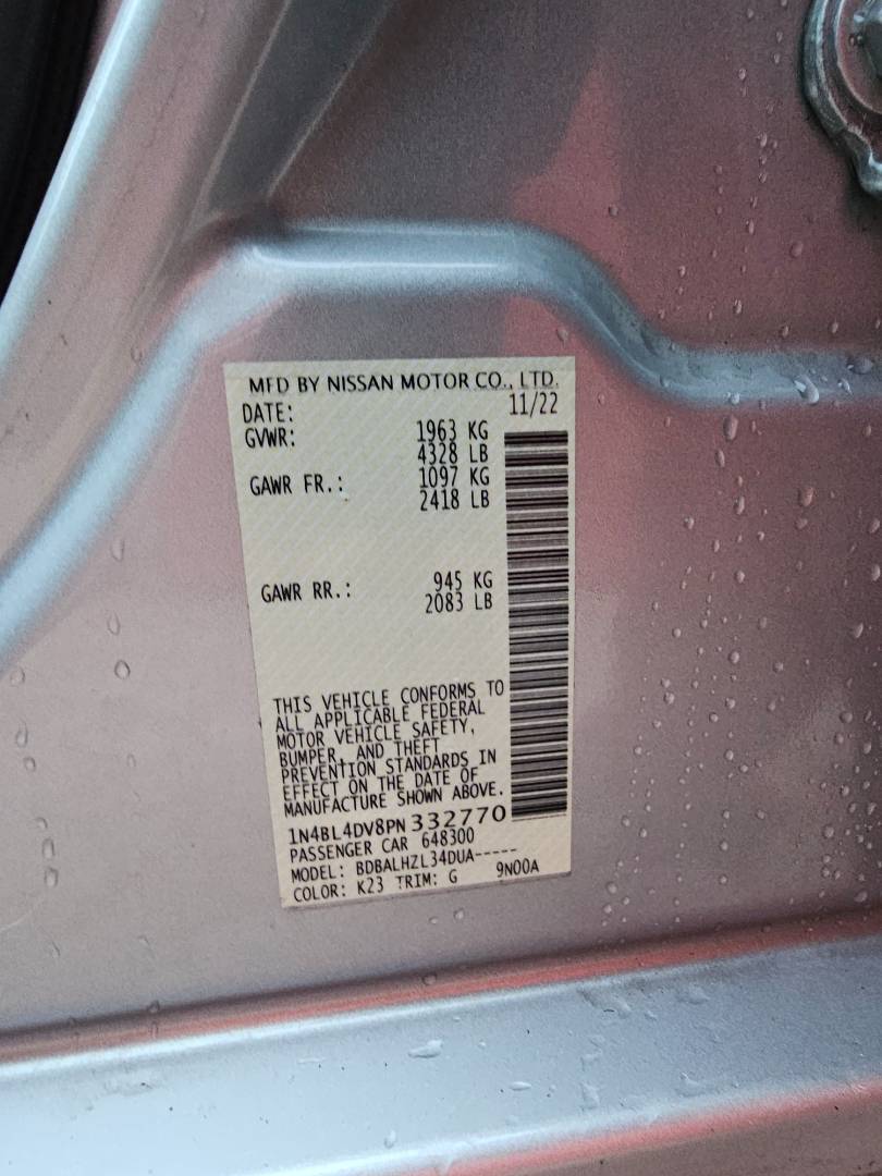2023 NISSAN ALTIMA — 66282 Miles — Lot N332770 — Main - Marhaba Auctions Used Cars - Image 8