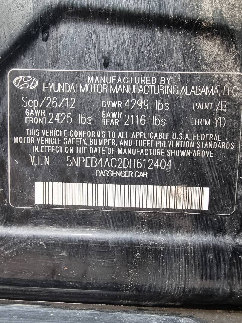 2013 HYUNDAI SONATA — 217837 Miles — Lot 125487 — Main - Marhaba Auctions Used Cars - Image 9