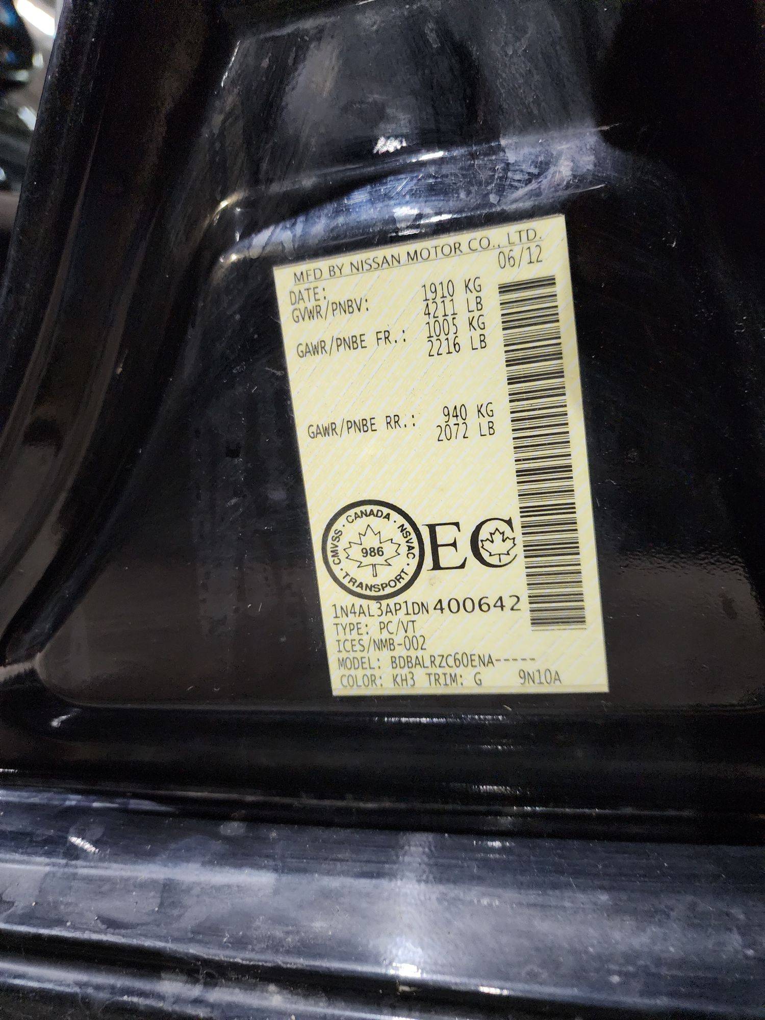 2013 NISSAN ALTIMA — 203041 KM — Lot 77674714 — Al Quoz - Marhaba Auctions Used Cars - Image 10