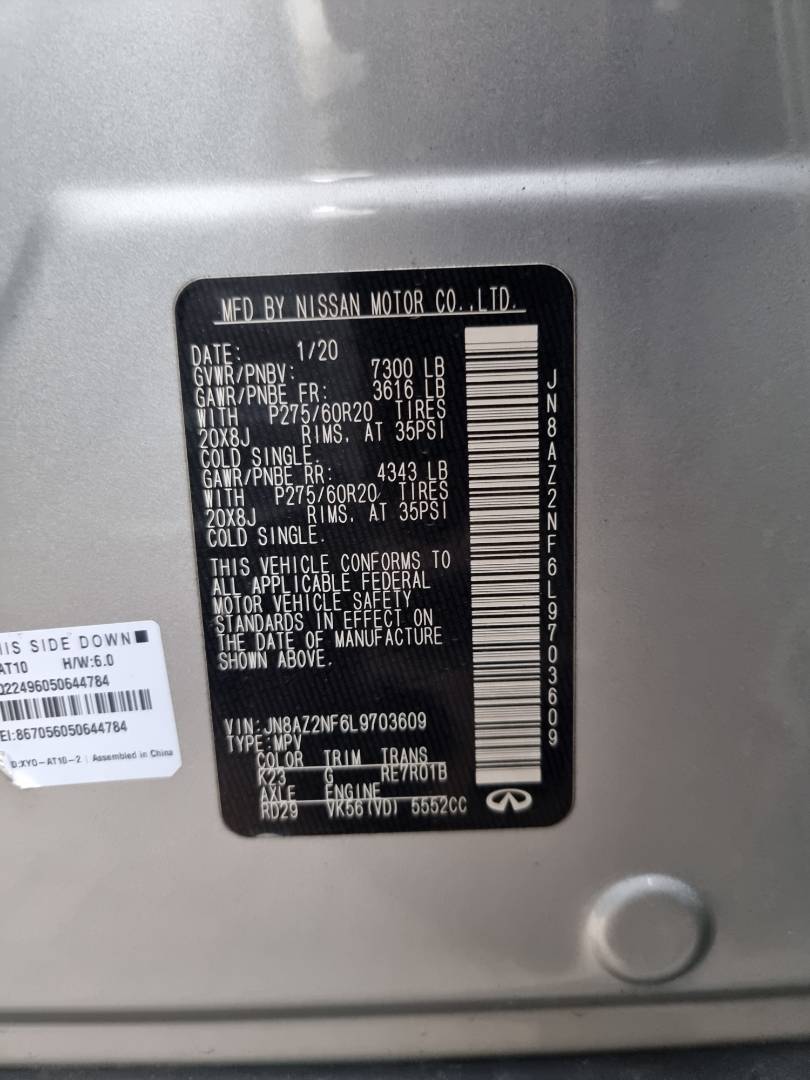 INFINITI QX80 2020 - Marhaba Auction Used Cars - Image 8