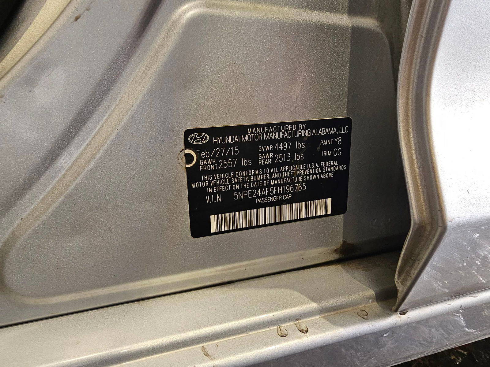 HYUNDAI SONATA 2015 - Marhaba Auction Used Cars - Image 10