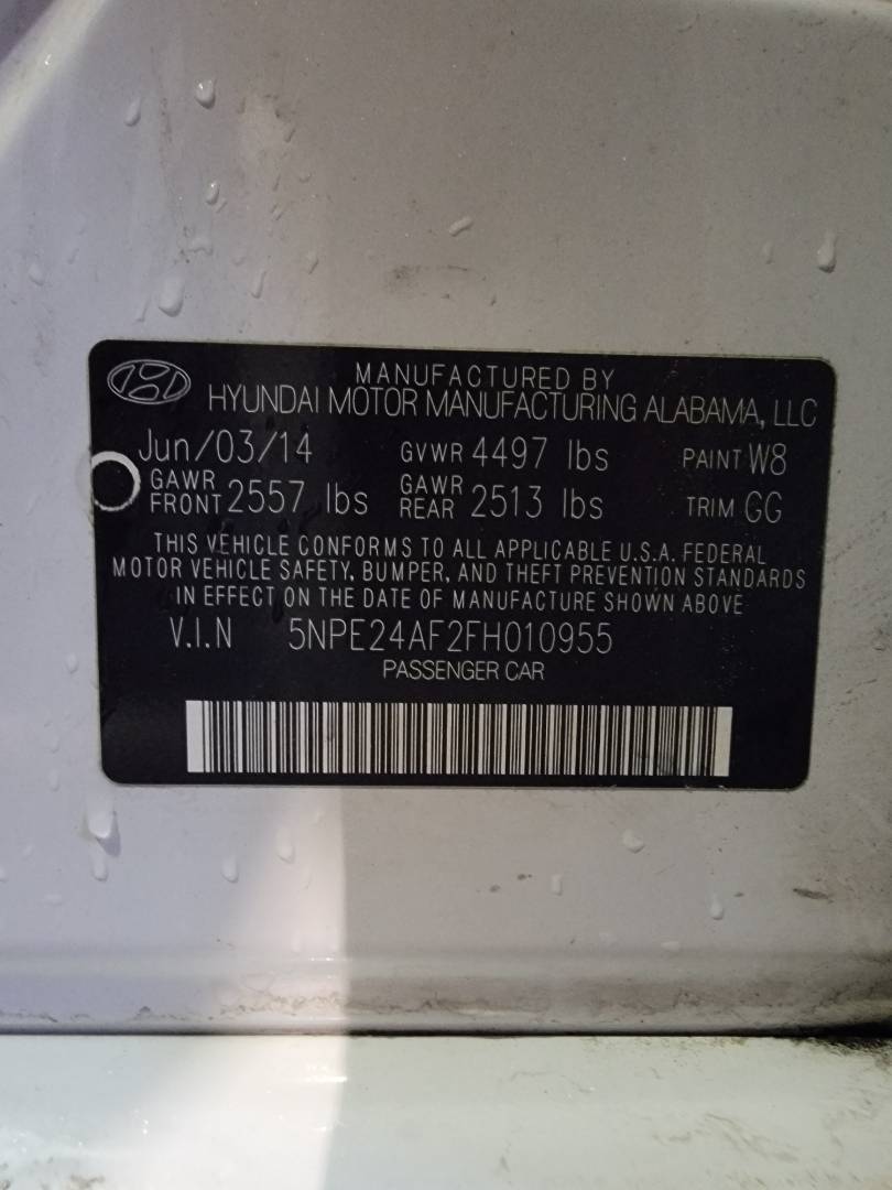 2015 HYUNDAI SONATA — 172008 Miles — Lot H010955 - Marhaba Auctions Used Cars - Image 10