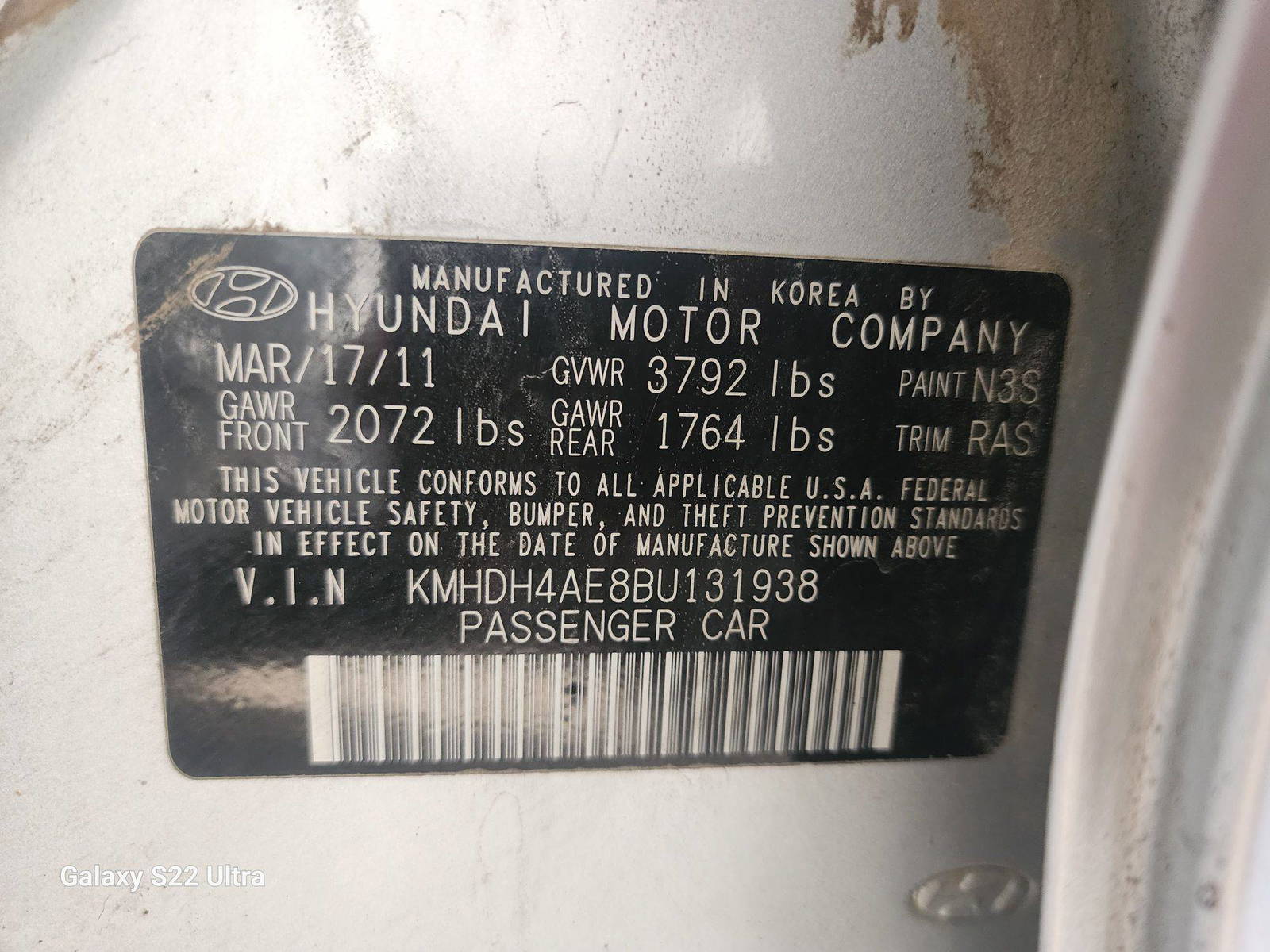 2011 HYUNDAI ELANTRA — 185976 Miles — Lot 37425744 - Marhaba Auctions Used Cars - Image 10