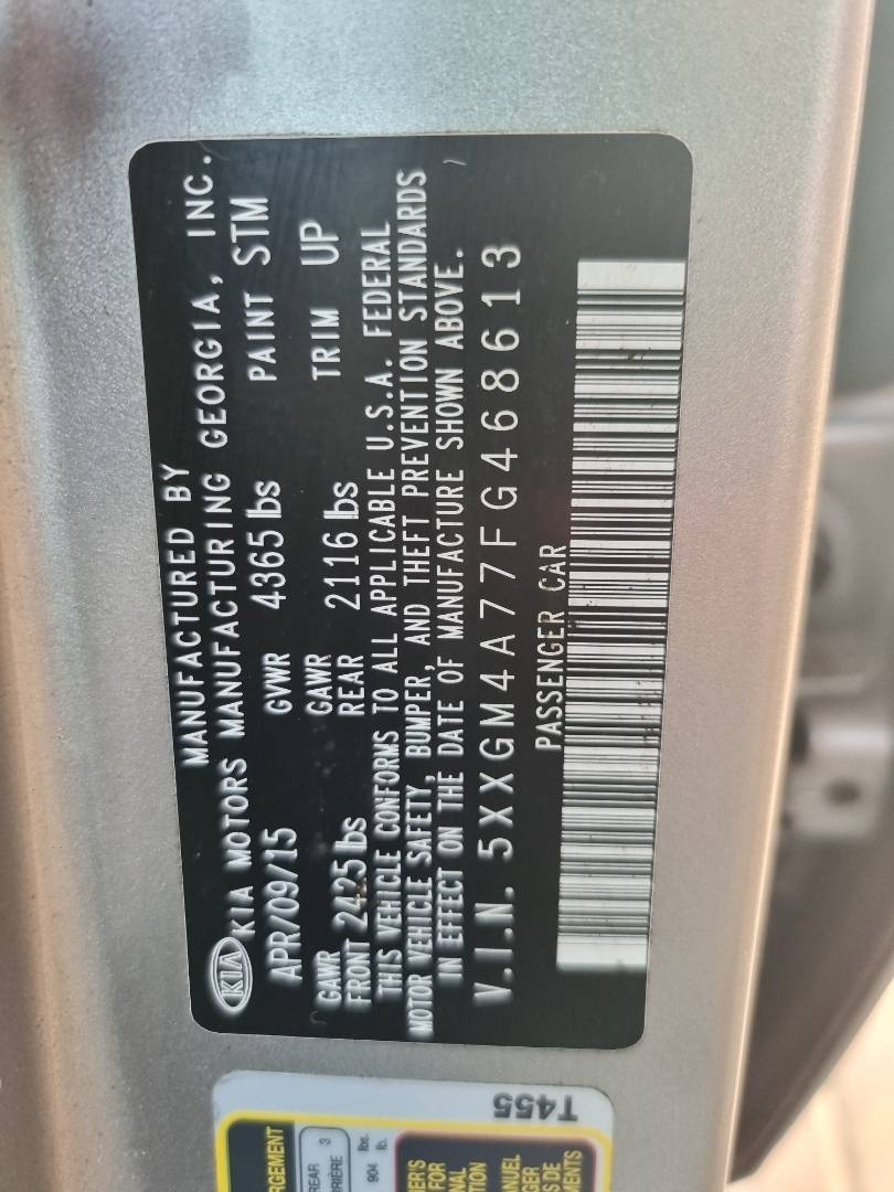 2015 KIA OPTIMA — 105645 Miles — Lot 125487 — Ind. 12 - Marhaba Auctions Used Cars - Image 9