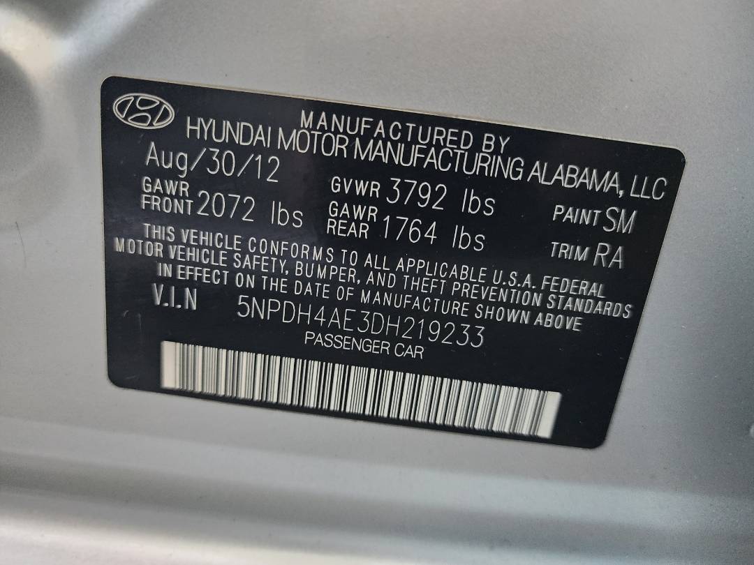 2013 HYUNDAI ELANTRA — 135821 Miles — Lot 82822853 - Marhaba Auctions Used Cars - Image 4