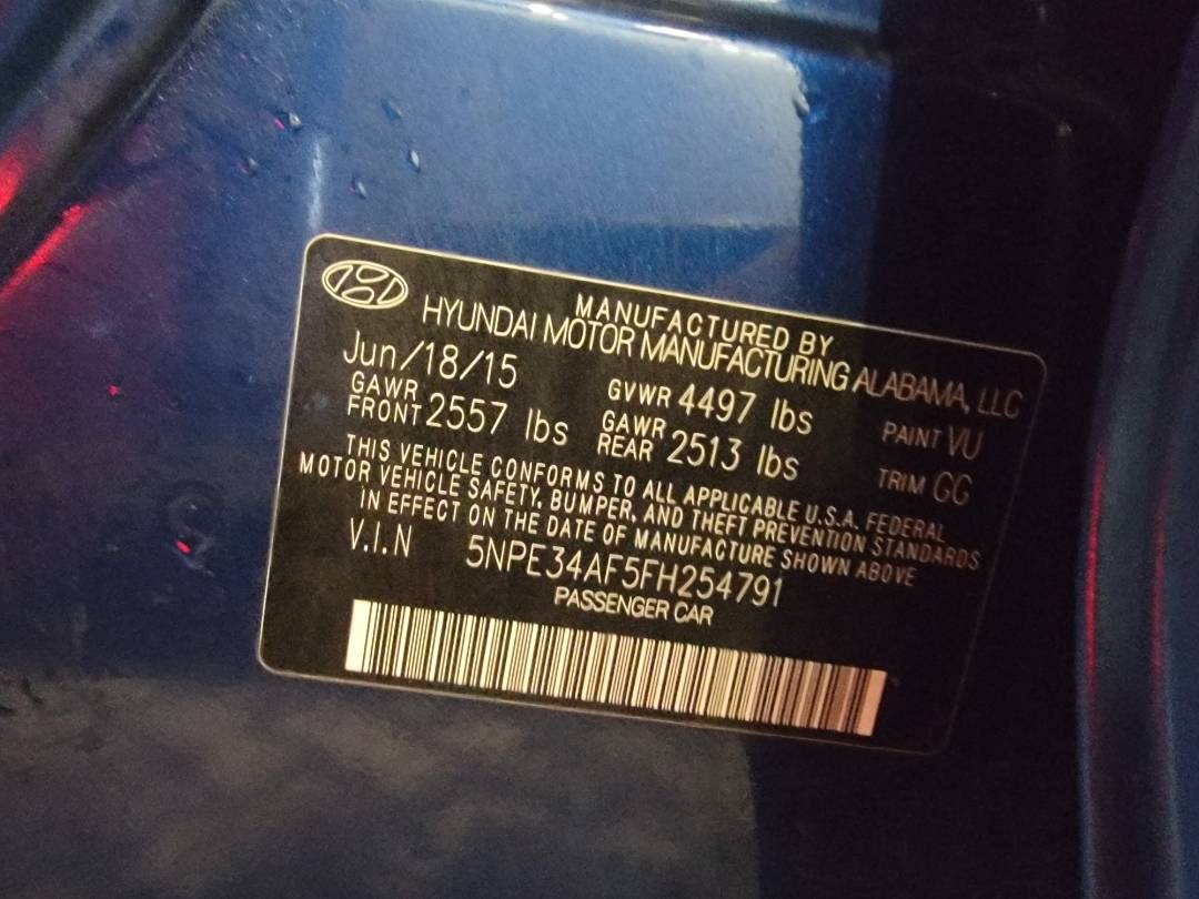 2015 HYUNDAI SONATA — 149164 Miles — Lot 254791 — Main - Marhaba Auctions Used Cars - Image 9