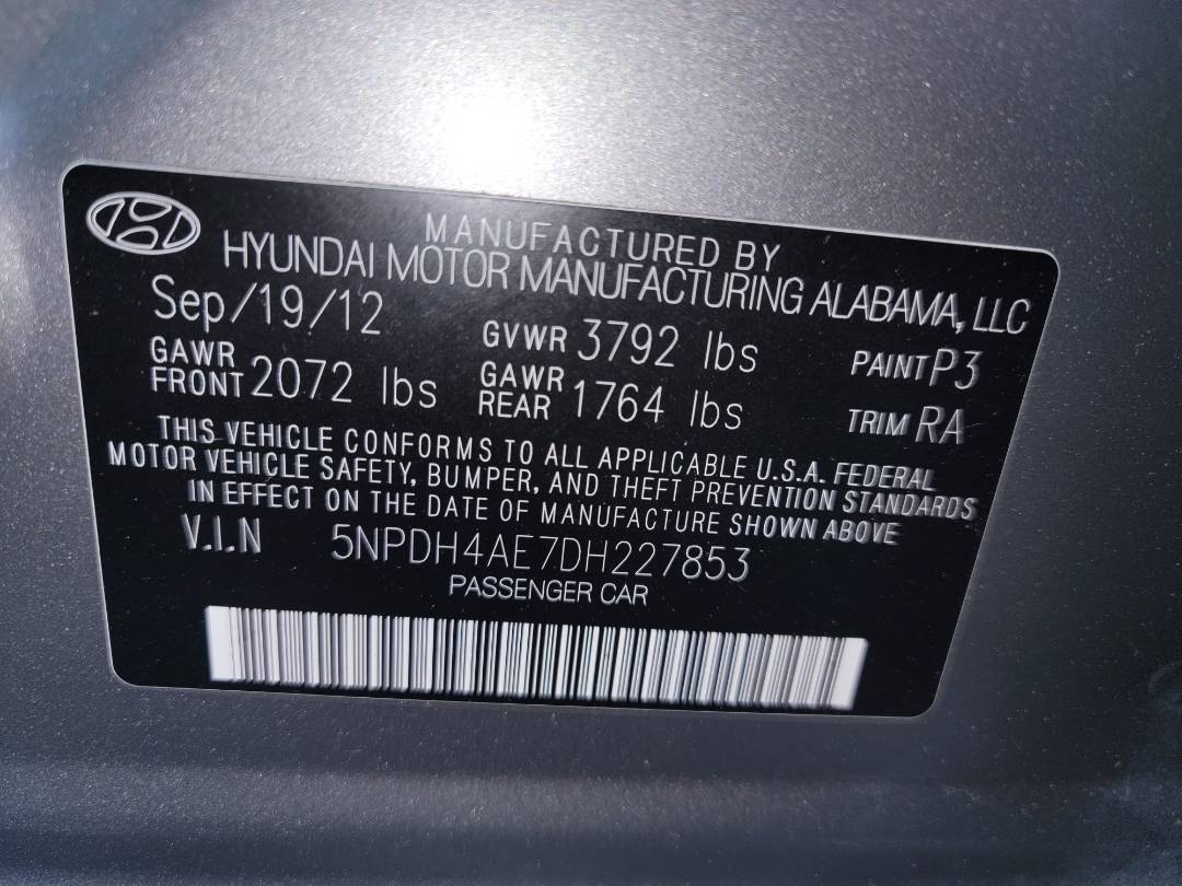 2013 HYUNDAI ELANTRA — 124678 Miles — Lot H227853 - Marhaba Auctions Used Cars - Image 9
