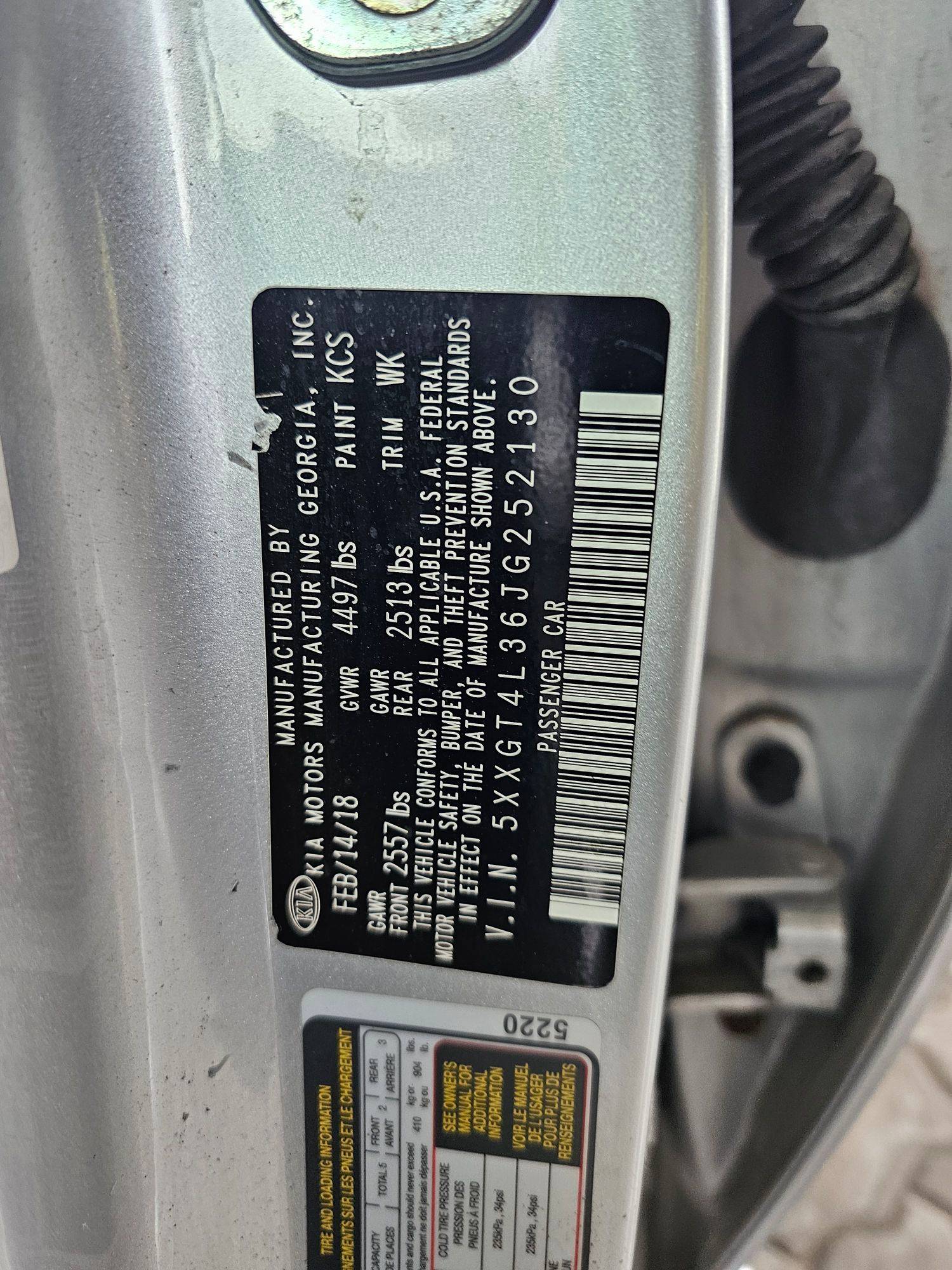 KIA OPTIMA 2018 - Marhaba Auction Used Cars - Image 8