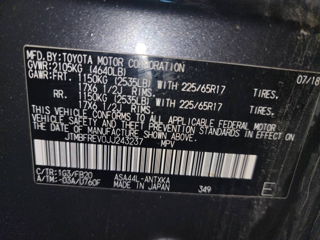 2018 TOYOTA RAV4 — 73518 Miles — Lot 37294978 - Marhaba Auctions Used Cars - Image 10