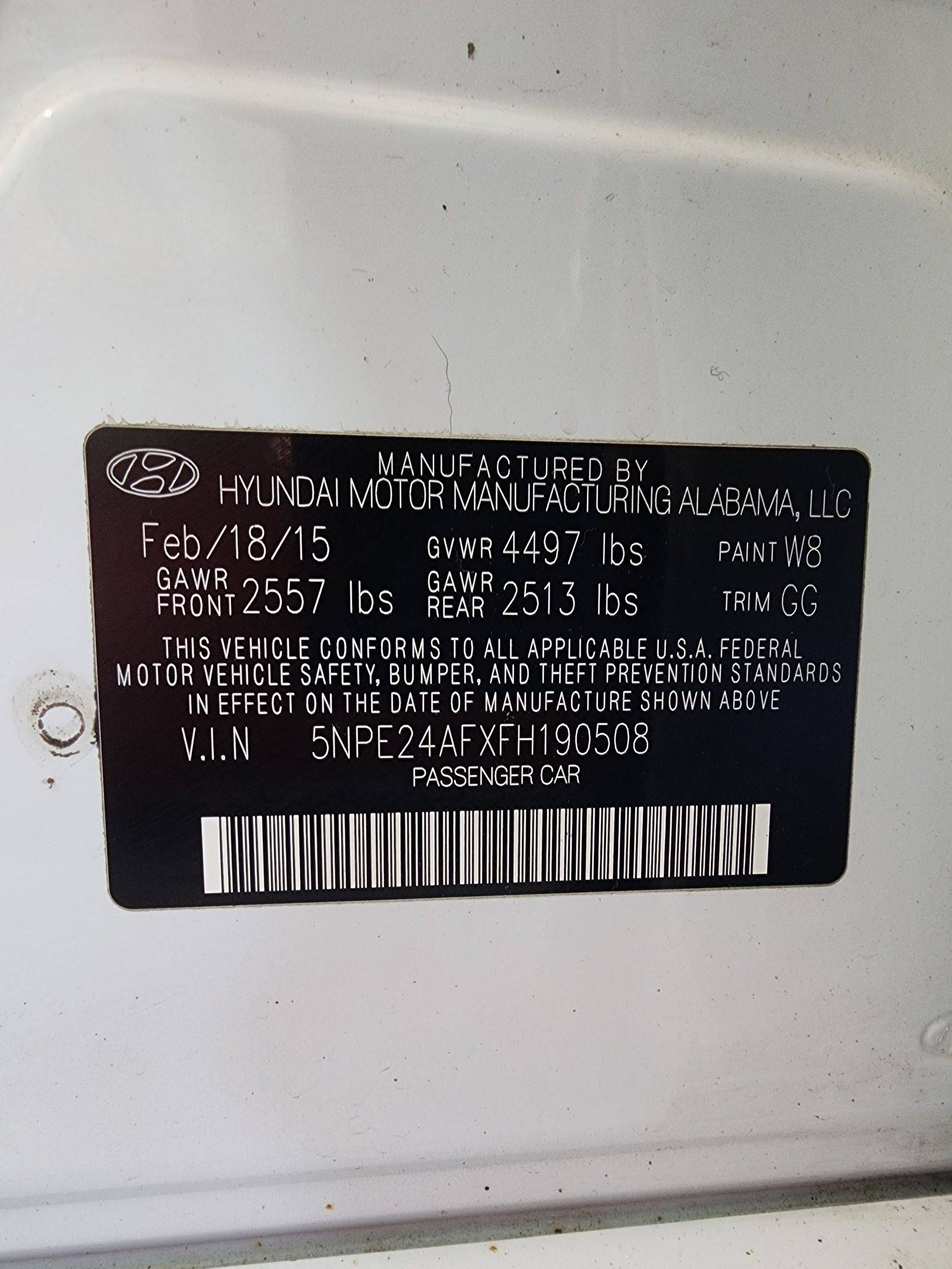 2015 HYUNDAI SONATA — 200421 Miles — Lot 39736012 — Souq - Marhaba Auctions Used Cars - Image 9