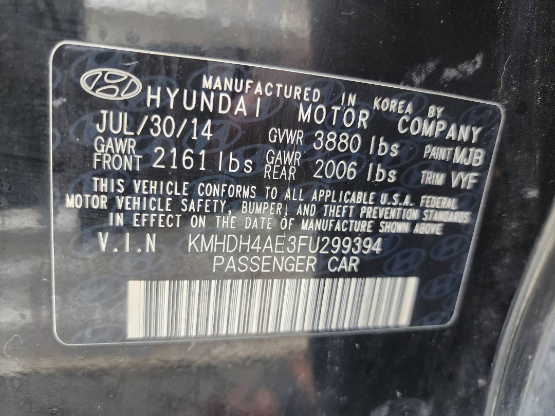 2015 HYUNDAI ELANTRA — 121323 Miles — Lot 41921224 — Souq - Marhaba Auctions Used Cars - Image 4
