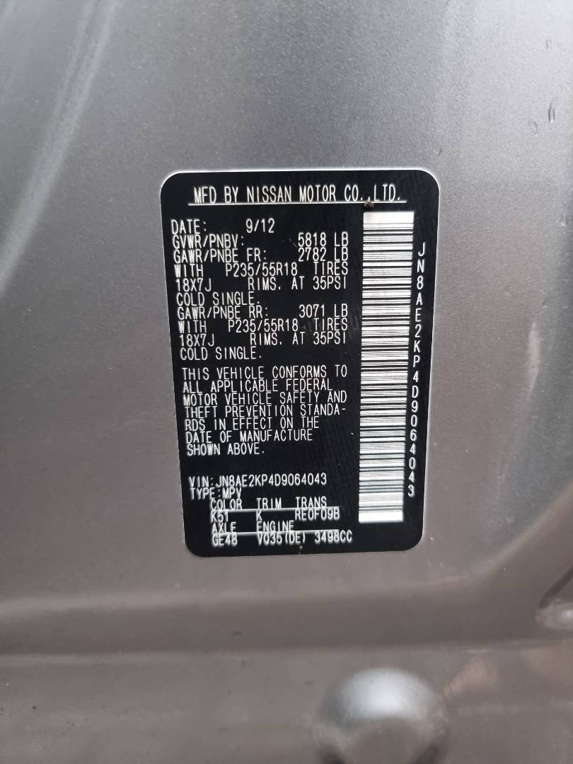 2013 NISSAN QUEST — 157381 Miles — Lot 64043 — Ind. 12 - Marhaba Auctions Used Cars - Image 10