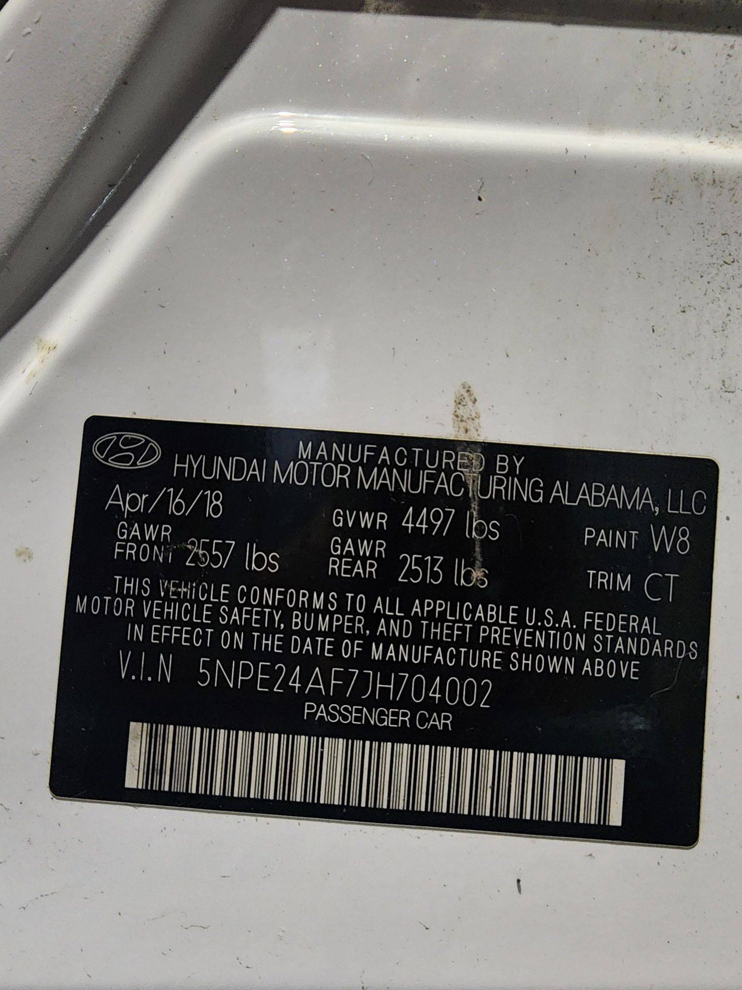 2018 HYUNDAI SONATA — 101249 Miles — Lot 704002 — Al Quoz - Marhaba Auctions Used Cars - Image 11